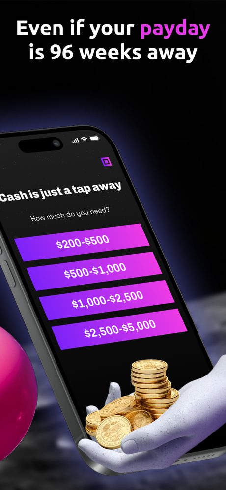 App screen showing a cash advance request